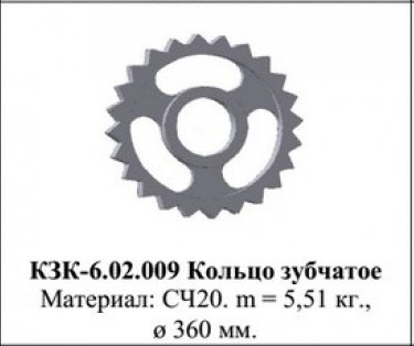 3ККШ Кольцо зубчатое КЗК-6.02.009 (D=360) (Уманьферммаш)